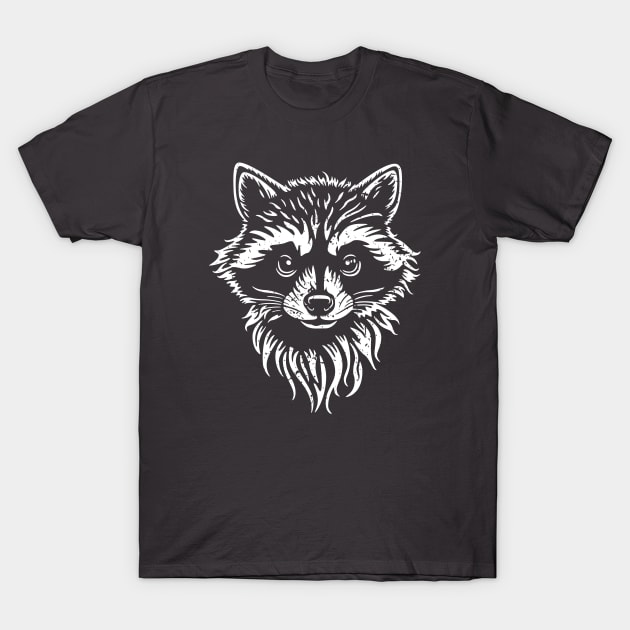 Raccoon Head - distressed T-Shirt by NeverDrewBefore